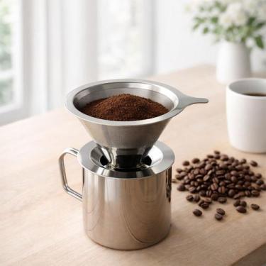 Imagem de Coador De Café Filtro Permanente Reutilizável Aço Inoxidável Premium D