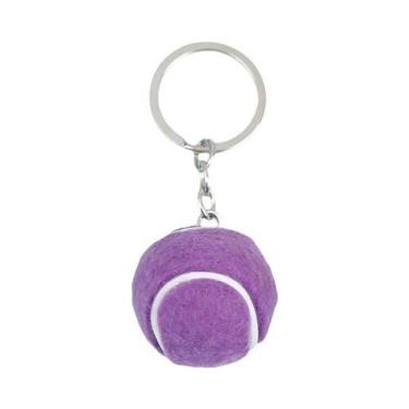 Imagem de Chaveiro De Metal Prateado Com Bola De Tênis De 6 Cores E Pingente De 
