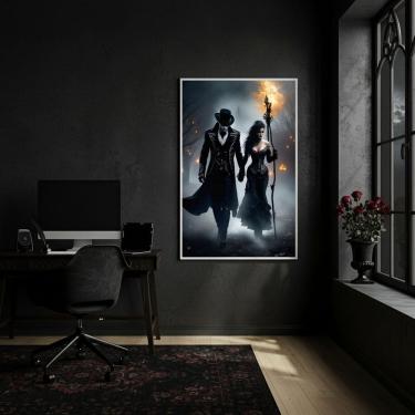 Imagem de Quadro Exu e Pomba Gira Entidades Espirituais - 70x50cm