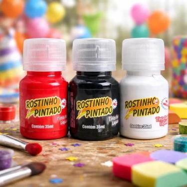 Imagem de Kit 3 Tinta Pintura Facial 35ml Rostinho Pintado Kids