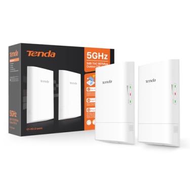 Imagem de Tenda Ponte sem fio O1-5G, 867Mbps ponto a ponto ao ar livre, CPE pré-configurado, pontes sem fio de 5,8 GHz, longo alcance de 1 km, gabinete à prova d'água IP65, pronto para ligar e usar (2 kits)