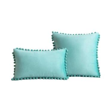 Imagem de Capa De Almofada De Veludo 30x50cm 45x45cm 50x50cm Com Pompom Fofo, Ca