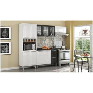 Imagem de Cozinha Completa Branca e Preta em Aço 3 Peças Tarsila com 3 Vidros co