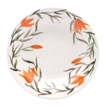 Imagem de Kit 2 Pratos Fundos Biona Lírios Oxford® Cerâmica 21,5 Cm