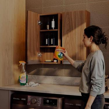 Imagem de Armário Multiuso Aéreo 30cm para Lavanderia Freijó