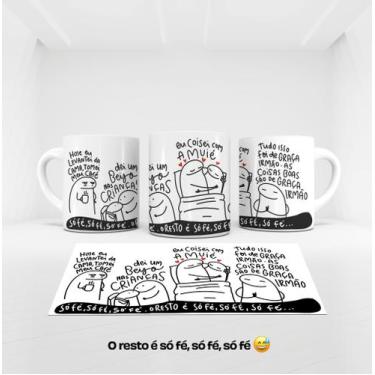 Imagem de Caneca E o Resto é Só Fé, Só Fé, Só Fé :) - Arts, Desenho Branco com l