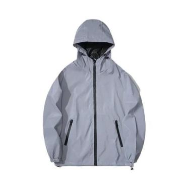 Imagem de Jaqueta Masculina Impermeável Com Capuz, Refletiva Noturna, Tecido Dup