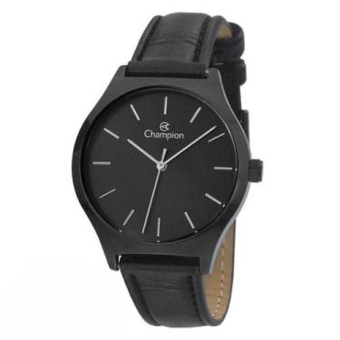 Imagem de Relógio Feminino Preto Champion Original Pulseira de Couro