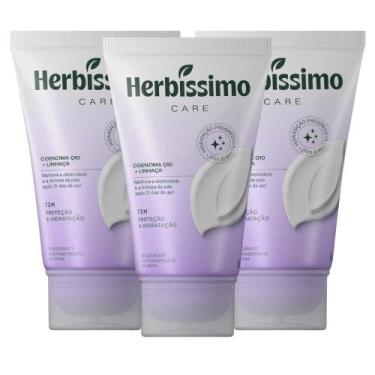 Imagem de Kit 3 Creme Desodorante Antitranspirante Herbíssimo Bisnaga Care Linha