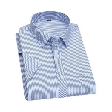 Imagem de Camisa De Algodão Slim Fit Masculina De Manga Curta Moda Casual Primav