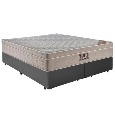 Imagem de Cama  Box Casal  Bipartido Sintético  + Colchão Ortobom Airtech Molas Ensacadas 65x138x...