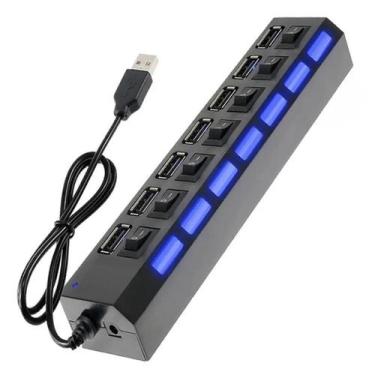 Imagem de Hub Usb 2.0 Com 7 Portas Switch On/Off e Led Indicador - utimix
