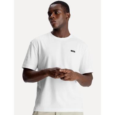 Imagem de Camiseta Calvin Klein Masculina Egyption Cotton Rubber Patch Branca-Masculino