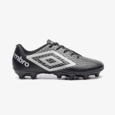 Imagem de Chuteira Campo X-Diamond Umbro Unissex Cor:Preto+CinzaTamanho:42Gênero