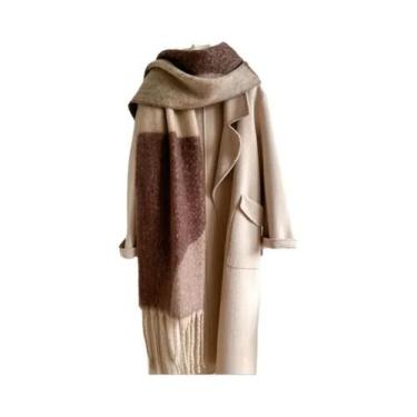 Imagem de Cachecol Elegante De Imitação De Cashmere Com Franjas Para Homens E Mu