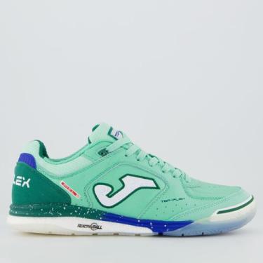 Imagem de Chuteira Joma Top Flex Rebound Futsal Azul e Verde, 36