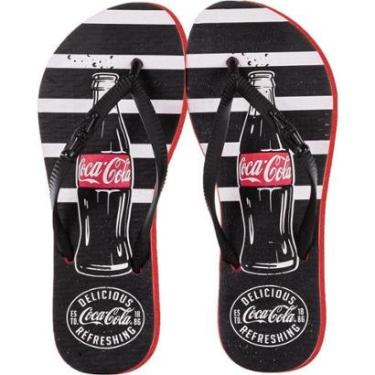 Imagem de Chinelo Coca-Cola Delicious CC4375 Feminino Preto Vermelho Nº 33 ao 42-Feminino