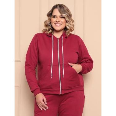 Imagem de Casaco Moletom Plus Size Feminina Com Capuz E Ziper Inverno - XIAO MOD