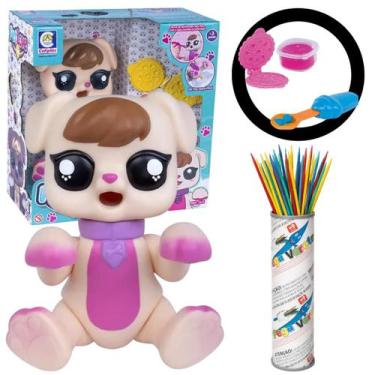 Imagem de Boneco Cachorro faz Caquinha Comidinha Massinha 100 vinil Pet Love Peg