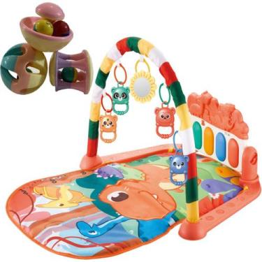 Imagem de Tapete Atividade Infantil Musical Móbile Vermelho e Chocalho - Color B