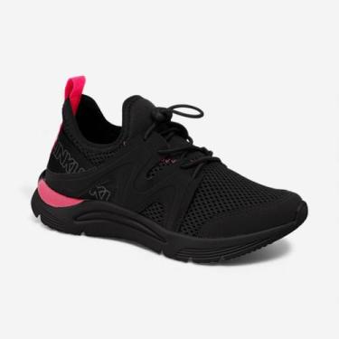 Imagem de Tênis Klin New Sport Feminino Infantil Preto, Preto, Pink neon, 33