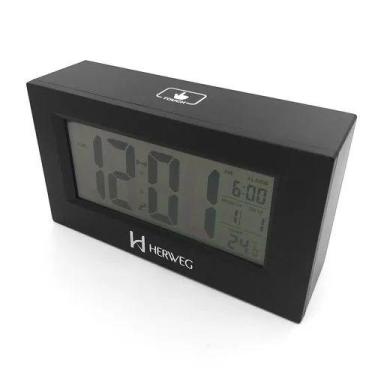 Imagem de Relogio despertador herweg 2972-034 preto, PRETO