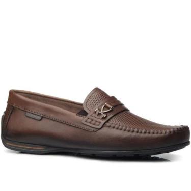 Imagem de Mocassim Pegada Masculino em Couro Pinhão 140728, Pinhão, 40