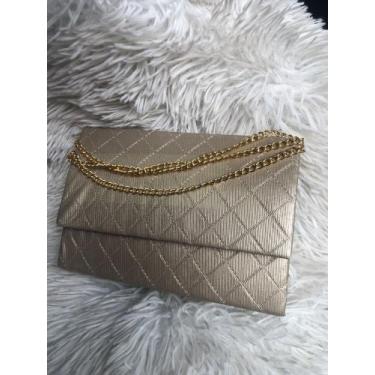 Imagem de Bolsa Mini com Corrente Dourada Transversal Feminina bege - Evidência