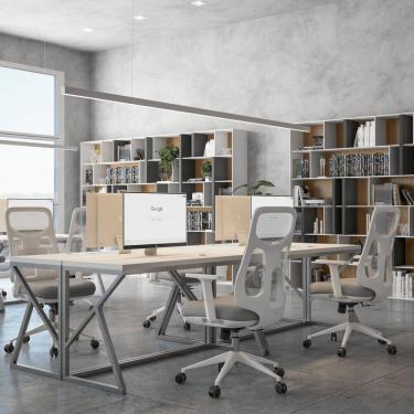 Imagem de Cadeira Office Diretor Ajustavel e Ergonomica com Nr 17 Everest Gelo - Cinza