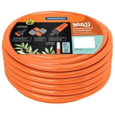Imagem de Mangueira para Jardim 79212101 Multi 10 Metros com Esguicho e Engates Rápidos Laranja T...