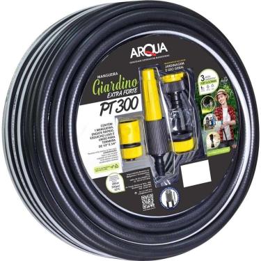 Imagem de Mangueira Giardino Extra Forte Pt 300 1/2 X 2,7 Mm X 15 M Pvc Com Poliéster Preta Com E...