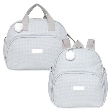 Imagem de Kit Bolsas Maternidade Pirulitando G+M Leveza Cinza - Pirulitando Baby