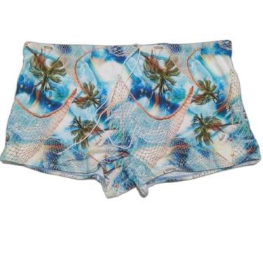 Imagem de Sunga boxer adulto estampada mais corpo, Estampa rede ao mar, GG