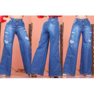 Imagem de Calça jeans feminina Wide Leg Nillos, 38