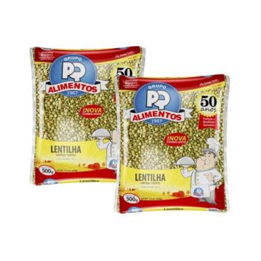 Imagem de Lentilha Tipo 1 PQ Alimentos Pacote 500g Kit com 2