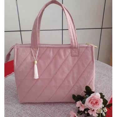 Imagem de Bolsa Social Artesanal Rosa - Rose Artes