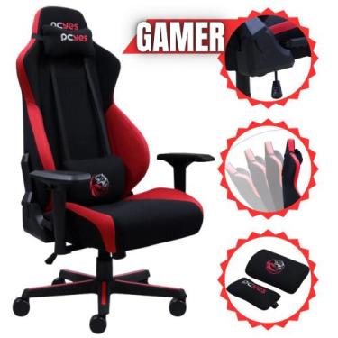 Imagem de Cadeira Gamer Escritório Rosa Pink Mad Racer V8 Turbo Pcyes Com Rodas 