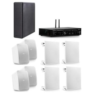 Imagem de COMP Kit Subwoofer 8" + Amplificador Receiver + 2 Pares de Caixas Outd