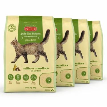 Imagem de Kit Areia Biodegradável Kadi Grãos Finos 2Kg a 10kg Gatos -, 8kg