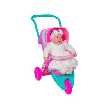 Imagem de Carrinho De Boneca Ninos 3 Rodas Bebê Reborn Brinquedo Alive - Cotiplá