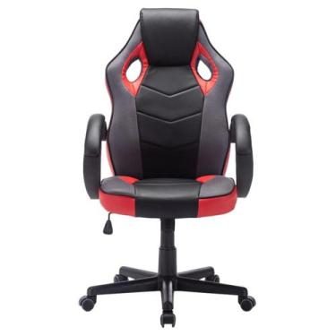 Imagem de Cadeira Gamer Giratória Confortável Preto e Vermelho - Trevalla