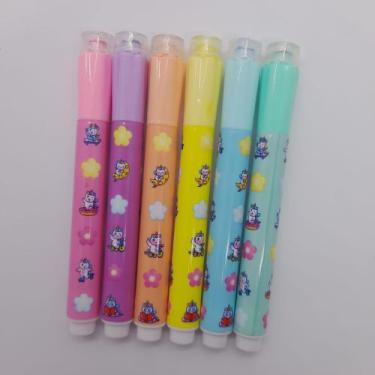 Imagem de 6 Marca Texto Unicórnio Cores Pastel Com Carimbo - Kaz