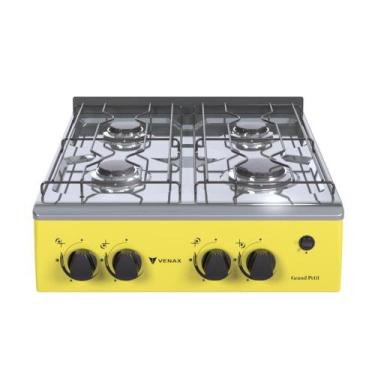 Imagem de Fogao a Gas Portatil 4 Bocas Venax Grand Petit Vetro Amarelo