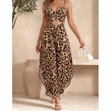 Imagem de Macacão Longo Viscose Feminino Soltinho Pantacourt Pantalona Alcinha S