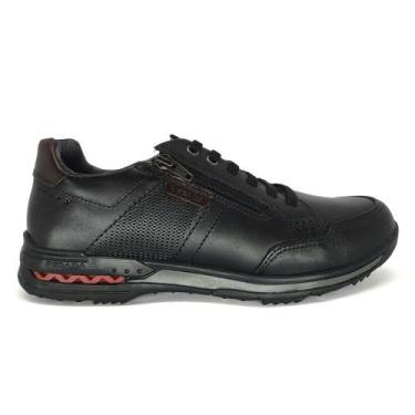 Imagem de Sapatênis Pegada Masculino Couro Amortech com Zíper 114861, Preto, 42