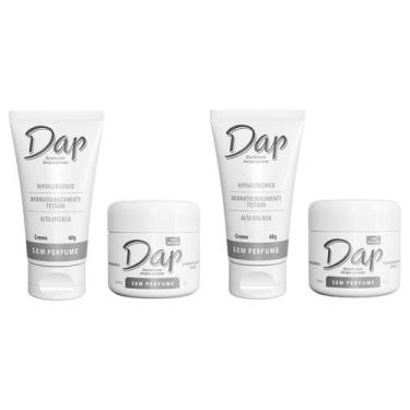 Imagem de Kit 4 Desodorantes Creme Sem Perfume Antitransp. DAP 40/55g