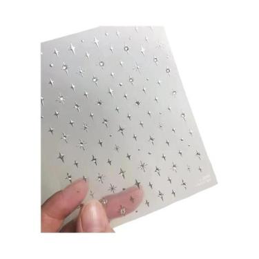 Imagem de Adesivos De Unha 5D Laser Com Floco De Neve De Strass Brilhante Para O