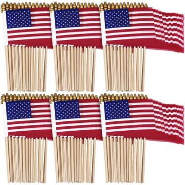 Imagem de Banner Shimeyao 150 unidades Mini Bandeiras dos EUA 20x30cm com Haste