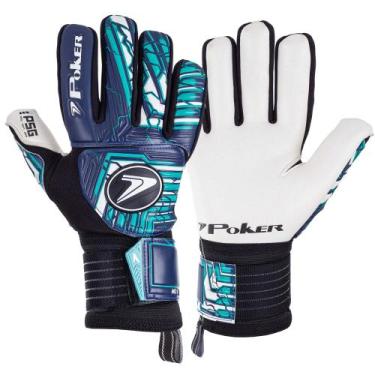 Imagem de Luva de Goleiro Poker Neo II Profissional, Azul, 10