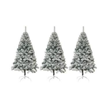 Imagem de Árvore De Natal Artificial De PVC Com Neve Falsa E Efeito Gelo Para Vi